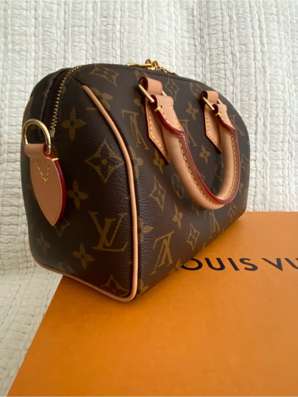 Louis Vuitton Speedy 20 Monogram Canvas Crossbody Bag Vachetta Strap Insert Box - Picture 11 of 16